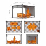 Zahradní terasová pergola - ocelová - šedá - Delos II 2,9x3,9m GRINDI IN THE GARDEN - 4