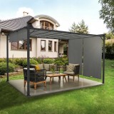 Zahradní terasová pergola - ocelová - šedá - Delos II 2,9x3,9m GRINDI IN THE GARDEN - 6