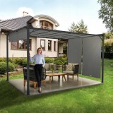 Zahradní terasová pergola - ocelová - šedá - Delos II 2,9x3,9m GRINDI IN THE GARDEN - 7