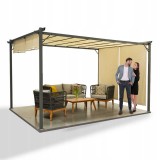 Zahradní terasová pergola - ocelová - béžová - Delos II 2,9x3,9m GRINDI IN THE GARDEN - 2