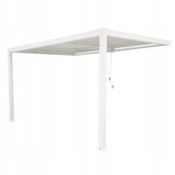 Zahradní terasová pergola ke zdi - hliníková - bílá - Kea VII 4x3m s otvírací střechou GRINDI IN THE GARDEN - 1