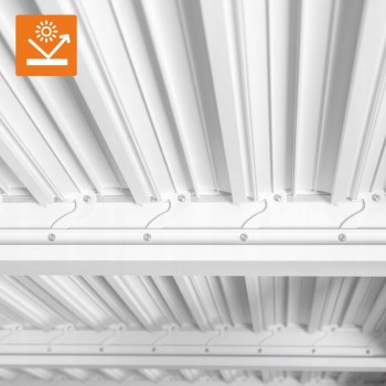 Zahradní terasová pergola ke zdi - hliníková - bílá - Kea VII 4x3m s otvírací střechou GRINDI IN THE GARDEN - 9