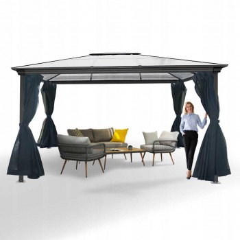 Zahradní hliníkový altán, antracitový - Libra II - 4x3m GRINDI IN THE GARDEN - 2