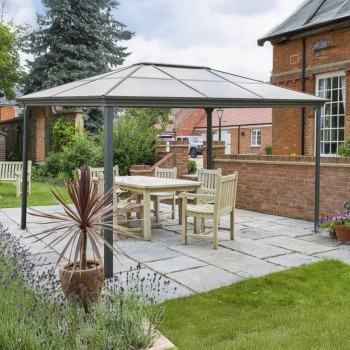 Zahradní hliníkový altán, antracitový - Libra II - 4x3m GRINDI IN THE GARDEN - 4