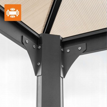 Zahradní hliníkový altán, antracitový - Libra II - 4x3m GRINDI IN THE GARDEN - 7