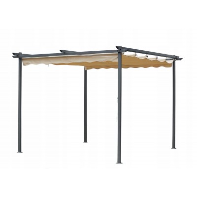 Zahradní terasová pergola - kovová - béžová - Milos I 3x3m