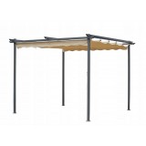 Zahradní terasová pergola - kovová - béžová - Milos I 3x3m GRINDI IN THE GARDEN - 2
