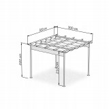 Zahradní terasová pergola - kovová - béžová - Milos I 3x3m GRINDI IN THE GARDEN - 5