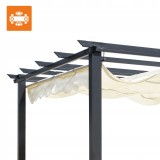 Zahradní terasová pergola - kovová - béžová - Milos I 3x3m GRINDI IN THE GARDEN - 13