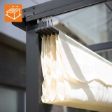 Zahradní terasová pergola - kovová - béžová - Milos I 3x3m GRINDI IN THE GARDEN - 15