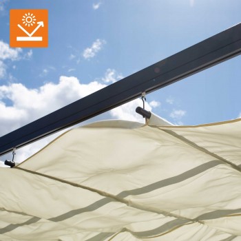 Zahradní terasová pergola - kovová - béžová - Milos I 3x3m GRINDI IN THE GARDEN - 16