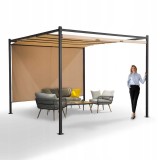 Zahradní terasová pergola - kovová - béžová - Naxos 3x3m GRINDI IN THE GARDEN - 2