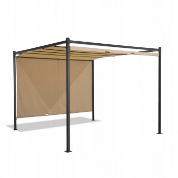 Zahradní terasová pergola - kovová - béžová - Naxos 3x3m