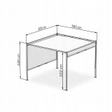 Zahradní terasová pergola - kovová - béžová - Naxos 3x3m GRINDI IN THE GARDEN - 3