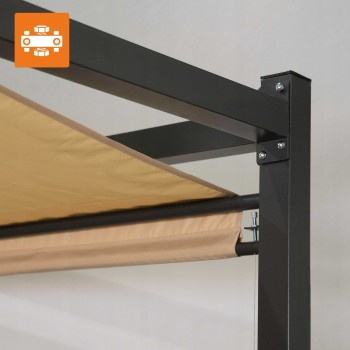 Zahradní terasová pergola - kovová - béžová - Naxos 3x3m GRINDI IN THE GARDEN - 7