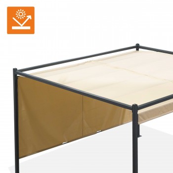 Zahradní terasová pergola - kovová - béžová - Naxos 3x3m GRINDI IN THE GARDEN - 9