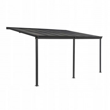 Terasová pergola ke zdi - hliníková - šedá - Nea II 4,3x3m
