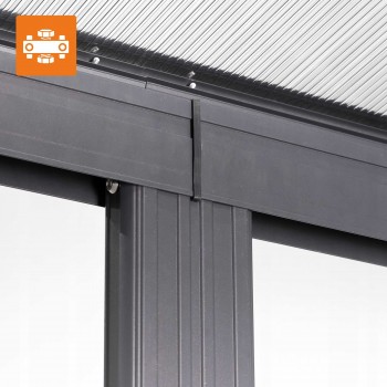 Terasová pergola ke zdi - hliníková - šedá - Nea II 4,3x3m GRINDI IN THE GARDEN - 8