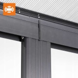 Terasová pergola ke zdi - hliníková - šedá - Nea II 4,3x3m GRINDI IN THE GARDEN - 8