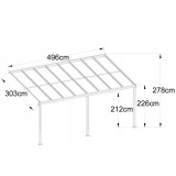 Terasová pergola ke zdi - hliníková - šedá - Nea III 5x3m GRINDI - 3