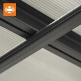 Terasová pergola ke zdi - hliníková - šedá - Nea III 5x3m GRINDI - 7