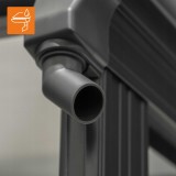 Terasová pergola ke zdi - hliníková - šedá - Nea III 5x3m GRINDI - 8