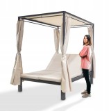Zahradní pergola - lehátko se stříškou - šedá - Kayan I - 207x147x205 GRINDI - 5