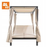 Zahradní pergola - lehátko se stříškou - šedá - Kayan I - 207x147x205 GRINDI - 3