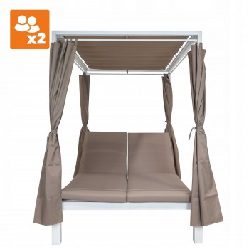 Zahradní pergola - lehátko se stříškou - bílá - Kayan I - 207x147x205 GRINDI - 3