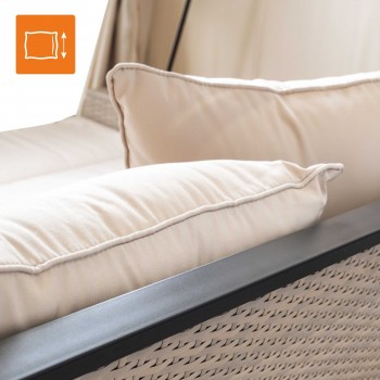 Zahradní houpací lehátko se stříškou - šedé - Sumba I - 236x180x210 GRINDI - 4