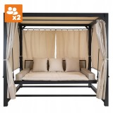 Zahradní houpací lehátko se stříškou - šedé - Sumba I - 236x180x210 GRINDI - 5