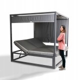 Zahradní pergola - lehátko se stříškou - šedá - Werula I - 195x195x195 GRINDI - 16