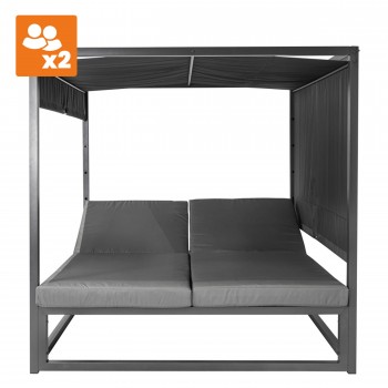 Zahradní pergola - lehátko se stříškou - šedá - Werula I - 195x195x195 GRINDI - 6