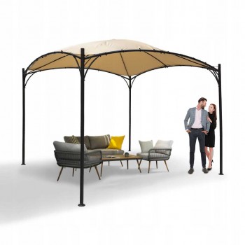 Zahradní altán - ocelový - béžový - RINIA 3x3m GRINDI - 2