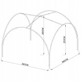 Zahradní altán - ocelový - béžový - SIMI 3,8x3,8m GRINDI - 4