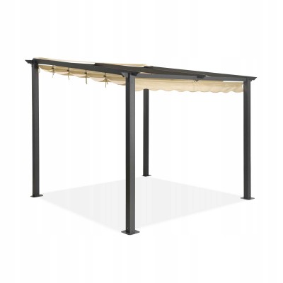 Zahradní terasová pergola - hliníková - béžová - Keros 3x3m