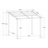 Zahradní terasová pergola - hliníková - béžová - Keros 3x3m GRINDI IN THE GARDEN - 4