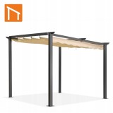 Zahradní terasová pergola - hliníková - béžová - Keros 3x3m GRINDI IN THE GARDEN - 8