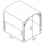 Dřevěná zahradní pergola s posuvnou střechou - Moha I - 3,2x3,1m GRINDI - 4