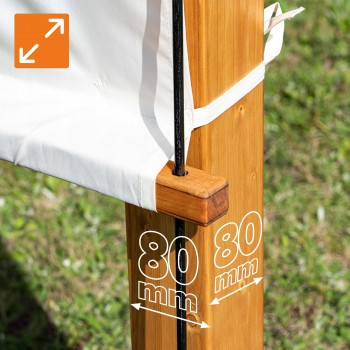 Dřevěná zahradní pergola s posuvnou střechou - Moha I - 3,2x3,1m GRINDI - 5