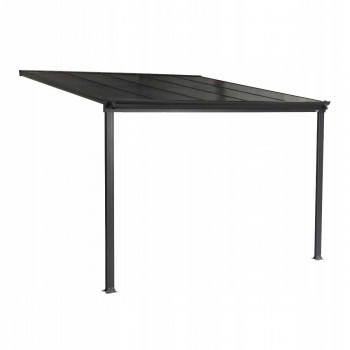 Terasová pergola ke zdi - hliníková - šedá - Nea I 3,1x3m GRINDI IN THE GARDEN - 2