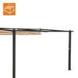 Terasová pergola ke zdi - kovová - béžová - Siros 3x4m GRINDI IN THE GARDEN - 6