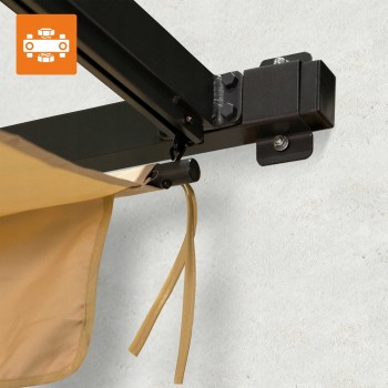 Terasová pergola ke zdi - kovová - béžová - Siros 3x4m GRINDI IN THE GARDEN - 7