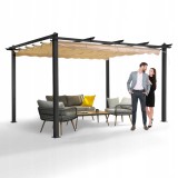 Zahradní terasová pergola - hliníková - béžová - Milos II 3x4m GRINDI IN THE GARDEN - 2