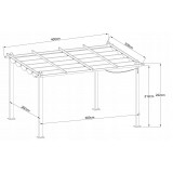 Zahradní terasová pergola - hliníková - béžová - Milos II 3x4m GRINDI IN THE GARDEN - 3