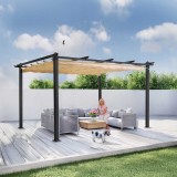 Zahradní terasová pergola - hliníková - béžová - Milos II 3x4m GRINDI IN THE GARDEN - 4