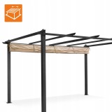 Zahradní terasová pergola - hliníková - béžová - Milos II 3x4m GRINDI IN THE GARDEN - 8