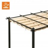 Zahradní terasová pergola - hliníková - béžová - Milos II 3x4m GRINDI IN THE GARDEN - 9