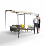 Zahradní terasová pergola - kovová - béžová - Andros 2,5x3m GRINDI IN THE GARDEN - 2