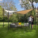 Zahradní terasová pergola - kovová - béžová - Ikaria - 3,5x3,5m GRINDI IN THE GARDEN - 4